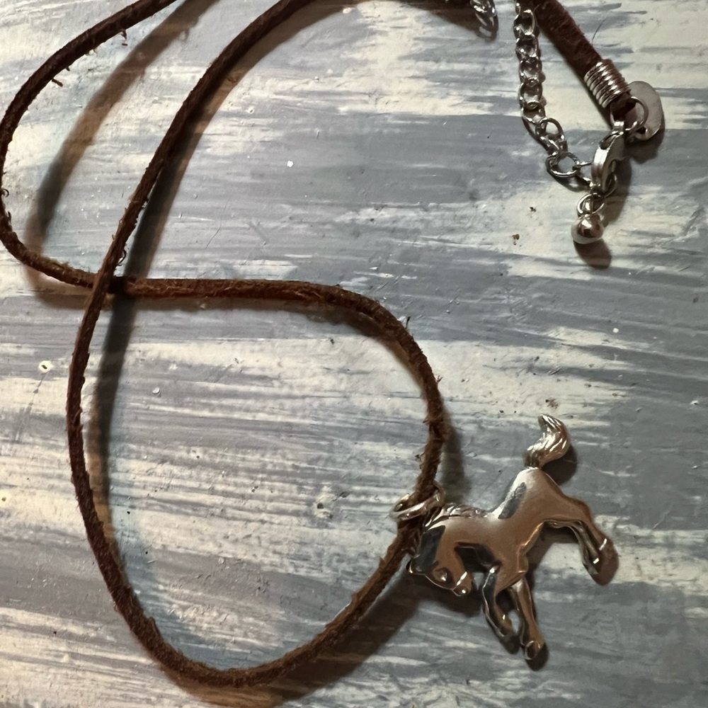 Lia Sophia Silver Horse Pendant Necklace